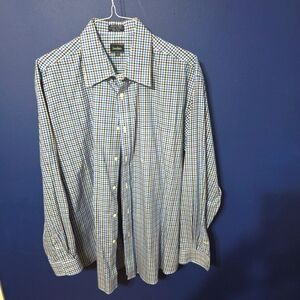 Neiman Marcus Dress Shirt Mens XL Wrinkle Free Blue Black Purple  White  New